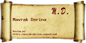 Mavrak Dorina névjegykártya